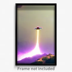 Pixel Art Poster - Flying Karst (8 Bit Psychedelic Trippy Video Game Print)