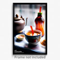Pixel Art Poster - Unimaginable Thai Tea (8 Bit Psychedelic Video Game Print)