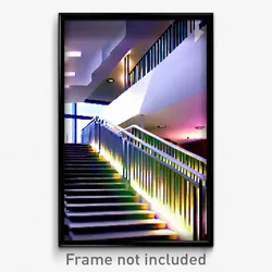 Pixel Art Poster - Modern Stair (8 Bit Psychedelic Trippy Video Game Print)