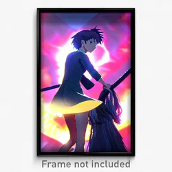 Pixel Art Poster - Dramatic Anime (8 Bit Psychedelic Trippy Video Game Print)
