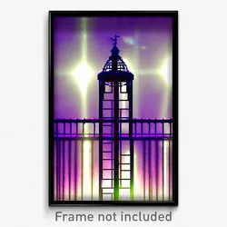 Pixel Art Poster - Wire Frame Glitchy Folly (8 Bit Psychedelic Video Game Print)