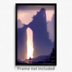 Pixel Art Poster - Dreary Chasm (8 Bit Psychedelic Trippy Video Game Print)