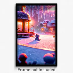 Pixel Art Poster - Frosty Zoo (8 Bit Psychedelic Trippy Weird Video Game Print)