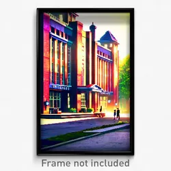 Pixel Art Poster - Small University (8 Bit Psychedelic Trippy Video Game Print)