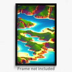 Pixel Art Poster - Nice Archipelago (8 Bit Psychedelic Trippy Video Game Print)