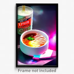Pixel Art Poster - Liquid Ramen (8 Bit Psychedelic Trippy Video Game Print)
