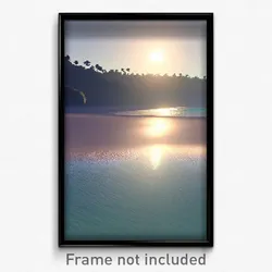 Pixel Art Poster - Peaceful Beach (8 Bit Psychedelic Trippy Video Game Print)