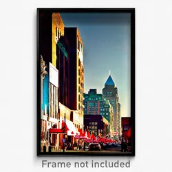 Pixel Art Poster - Shady Canadian City (8 Bit Psychedelic Video Game Print)