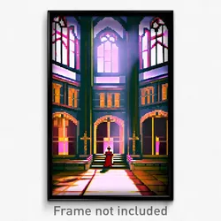 Pixel Art Poster - Made Up Nunnery (8 Bit Psychedelic Trippy Video Game Print)