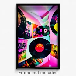 Pixel Art Poster - Quirky Vinyl (8 Bit Psychedelic Trippy Video Game Print)