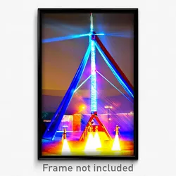 Pixel Art Poster - Electric Tepee (8 Bit Psychedelic Trippy Video Game Print)