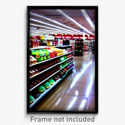 Pixel Art Poster - Tremendous Grocery Store (8 Bit Psychedelic Video Game Print)
