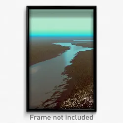 Pixel Art Poster - Monstrous Flood Plain (8 Bit Psychedelic Video Game Print)
