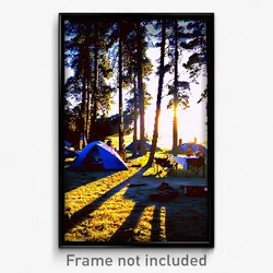 Pixel Art Poster - Rundown Campsite (8 Bit Psychedelic Trippy Video Game Print)