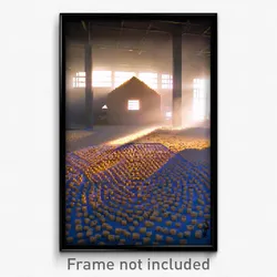 Pixel Art Poster - Square Granary (8 Bit Psychedelic Trippy Video Game Print)