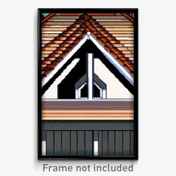 Pixel Art Poster - Animated Dormer (8 Bit Psychedelic Trippy Video Game Print)