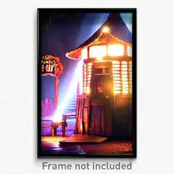 Pixel Art Poster - Famous Hut (8 Bit Psychedelic Trippy Weird Video Game Print)