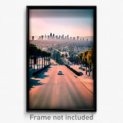 Pixel Art Poster - Wide Los Angeles (8 Bit Psychedelic Trippy Video Game Print)