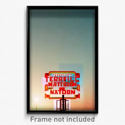 Pixel Art Poster - Terrific Nation (8 Bit Psychedelic Trippy Video Game Print)