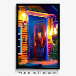 Pixel Art Poster - Zany Cabin (8 Bit Psychedelic Trippy Weird Video Game Print)