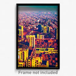 Pixel Art Poster - Voluminous Indian City (8 Bit Psychedelic Video Game Print)