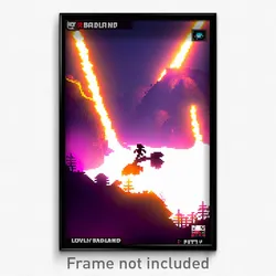 Pixel Art Poster - Lovely Badland (8 Bit Psychedelic Trippy Video Game Print)