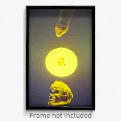 Pixel Art Poster - Yellow Ego Death (8 Bit Psychedelic Trippy Video Game Print)