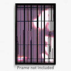 Pixel Art Poster - Digital Wire Frame Keep (8 Bit Psychedelic Video Game Print)
