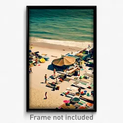 Pixel Art Poster - Cluttered Beach (8 Bit Psychedelic Trippy Video Game Print)