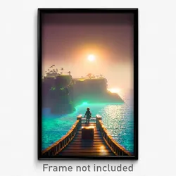 Pixel Art Poster - Unimaginable Isle (8 Bit Psychedelic Trippy Video Game Print)