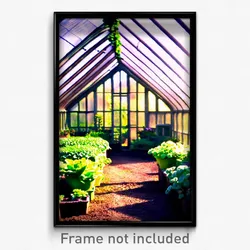 Pixel Art Poster - Natural Greenhouse (8 Bit Psychedelic Video Game Print)
