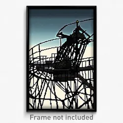 Pixel Art Poster - Complex Wire Frame Sea Wreck (8 Bit Video Game Print)