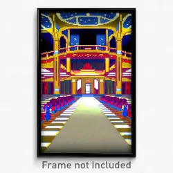Pixel Art Poster - Upbeat Ballroom (8 Bit Psychedelic Trippy Video Game Print)