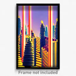 Pixel Art Poster - Striped Copse (8 Bit Psychedelic Trippy Video Game Print)