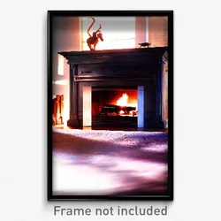 Pixel Art Poster - Meek Fireplace (8 Bit Psychedelic Trippy Video Game Print)