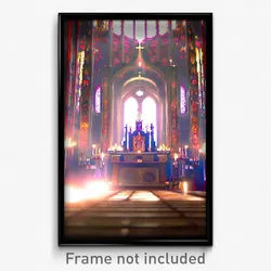 Pixel Art Poster - Elaborate Sanctuary (8 Bit Psychedelic Video Game Print)