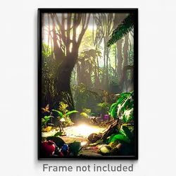 Pixel Art Poster - Cluttered Rainforest (8 Bit Psychedelic Video Game Print)