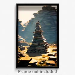 Pixel Art Poster - Rundown Cairn (8 Bit Psychedelic Trippy Video Game Print)