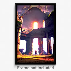 Pixel Art Poster - Spotted Ruin (8 Bit Psychedelic Trippy Video Game Print)