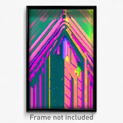 Pixel Art Poster - Glitch Art Gable (8 Bit Psychedelic Trippy Video Game Print)