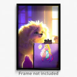 Pixel Art Poster - Fluffy Drawing (8 Bit Psychedelic Trippy Video Game Print)