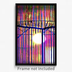 Pixel Art Poster - Complex Wire Frame Dream (8 Bit Psychedelic Video Game Print)