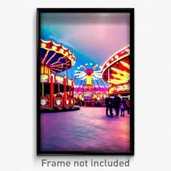 Pixel Art Poster - Voluminous Fairground (8 Bit Psychedelic Video Game Print)