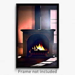 Pixel Art Poster - Shadowy Fireplace (8 Bit Psychedelic Trippy Video Game Print)