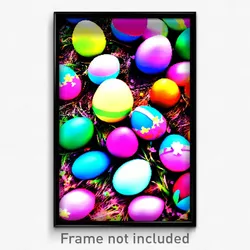 Pixel Art Poster - Flawless Easter Eggs (8 Bit Psychedelic Video Game Print)