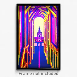 Pixel Art Poster - Quirky Cologne (8 Bit Psychedelic Trippy Video Game Print)