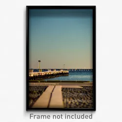 Pixel Art Poster - Deserted Jetty (8 Bit Psychedelic Trippy Video Game Print)