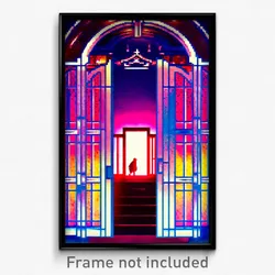 Pixel Art Poster - Vivacious Gate (8 Bit Psychedelic Trippy Video Game Print)