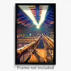 Pixel Art Poster - Noteworthy Longhouse (8 Bit Psychedelic Video Game Print)
