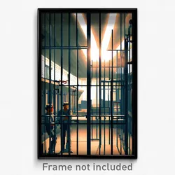 Pixel Art Poster - Fabulous Prison (8 Bit Psychedelic Trippy Video Game Print)
